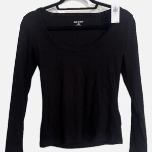 Old Navy Women's Snug Medium Petite Black Long Sleeve Tee